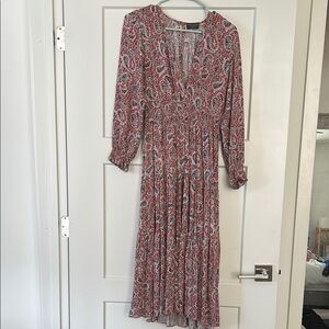 Dress Forum Red Paisley Long Sleeve Dress